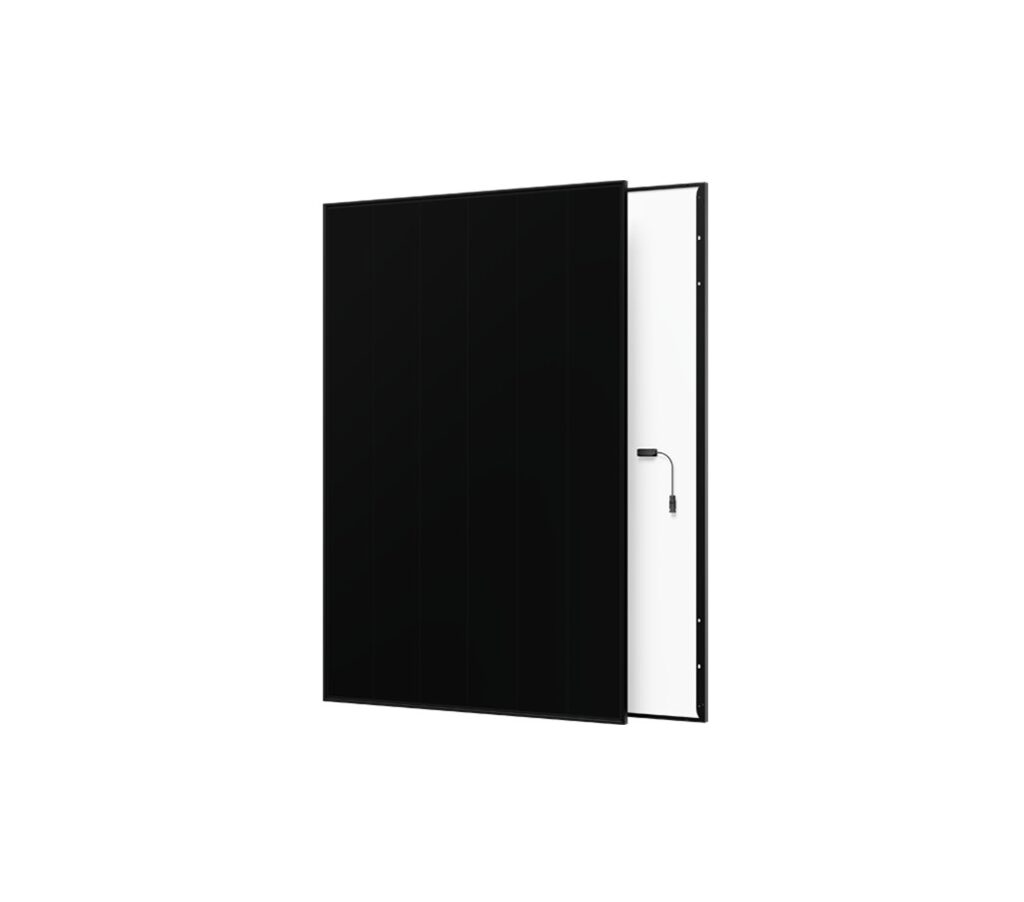 AIKO Neostar all-black back-contact solar panel, salt-mist tested to IEC 61701 (AIKO product image)