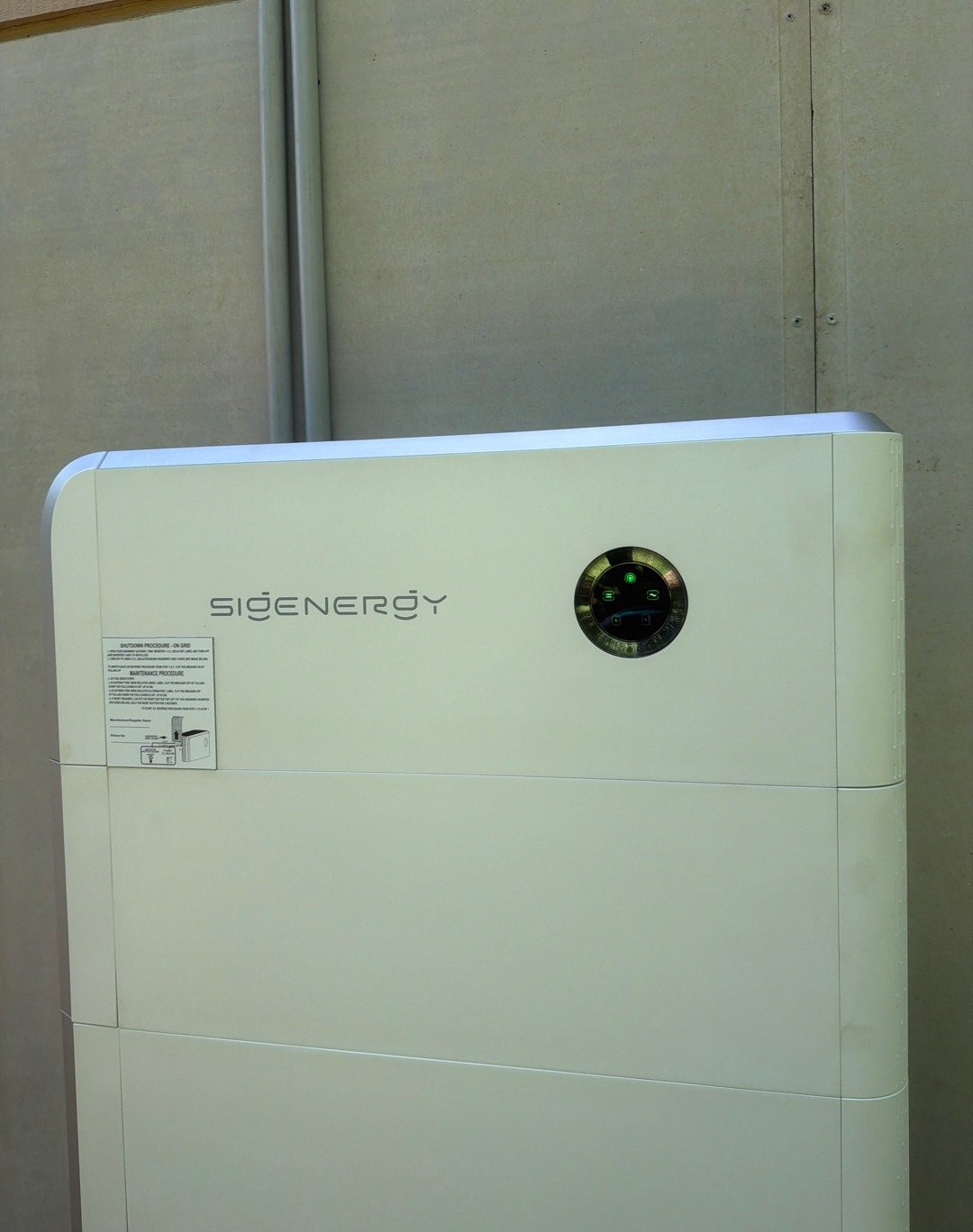 Sigenergy SigenStor energy controller on top of the battery stack, Alstonville area, installed by Sun Connect Solar