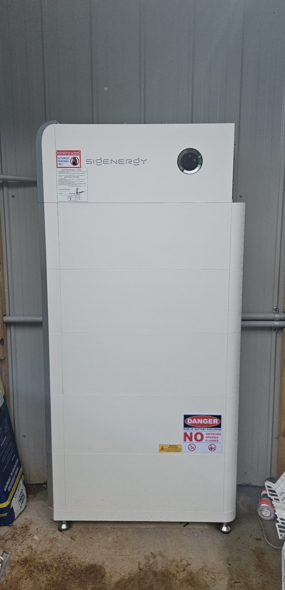 Sigenergy SigenStor three-phase energy controller in a metal shed at Eureka Sigenergy SigenStor three-phase energy controller in a metal shed at Eureka, installed by Sun Connect Solar