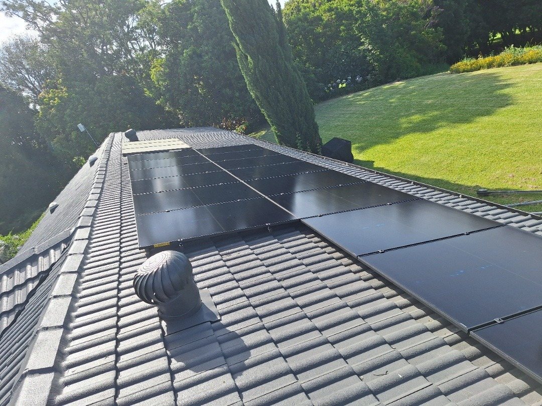 All-black AIKO Neostar solar panels on a dark concrete tile roof in Wollongbar All-black AIKO Neostar solar panels on a dark concrete tile roof in Wollongbar, part of a 6.825 kW install by Sun Connect Solar